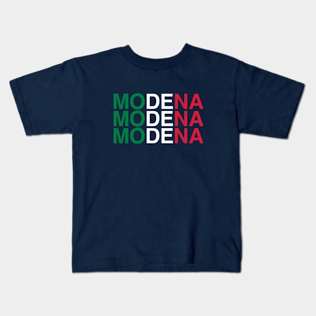 MODENA Italian Flag Kids T-Shirt by eyesblau